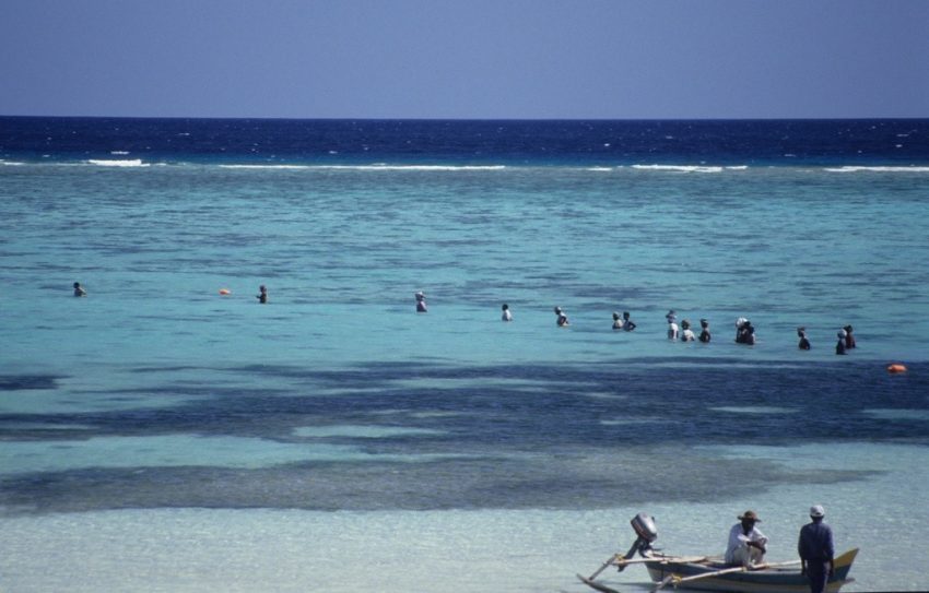 Comoros fishing the lagoon