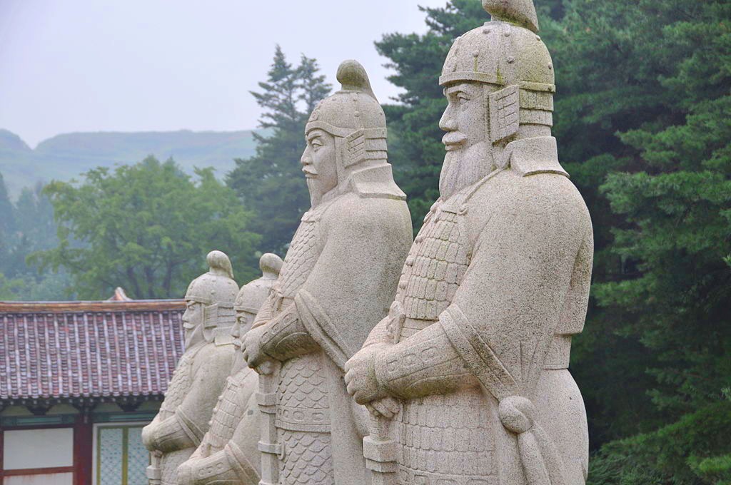 Statues At The Tomb Of King Wanggon North Korea