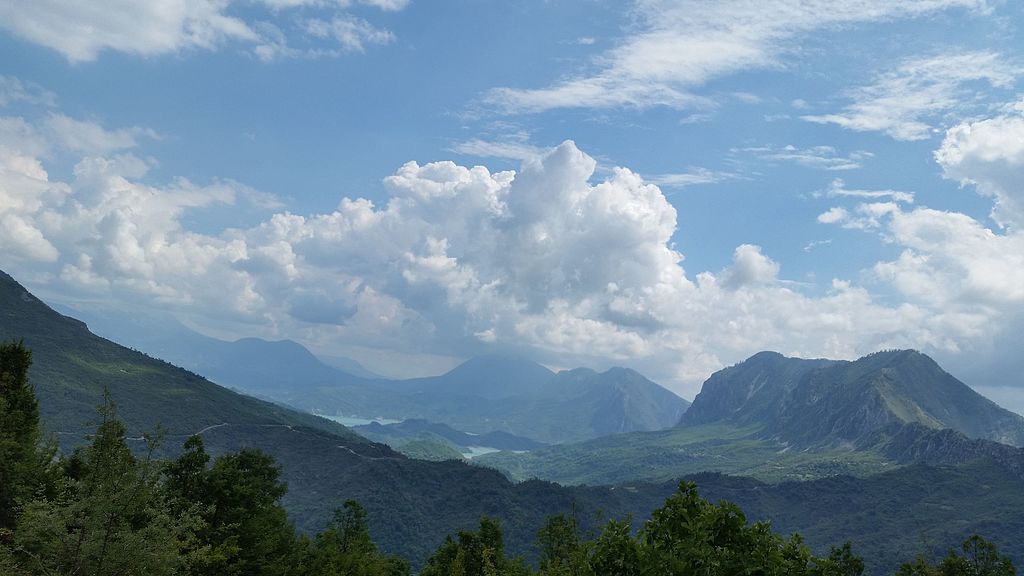 Forested mountain landscape in Qafe Shtama National Park