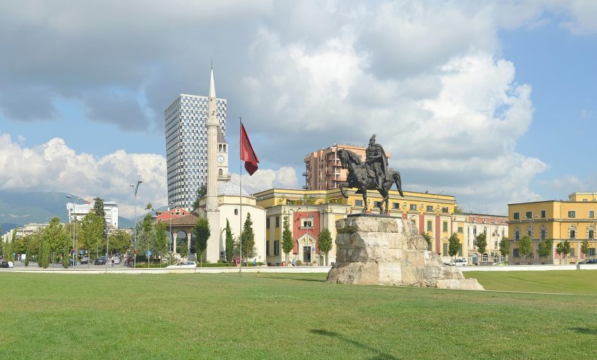 Statue Skanderbeg Square Tirana Albania