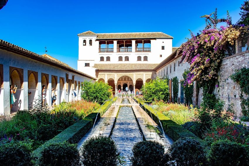 Patio de la Acequia in Generalife, Granada, Spain