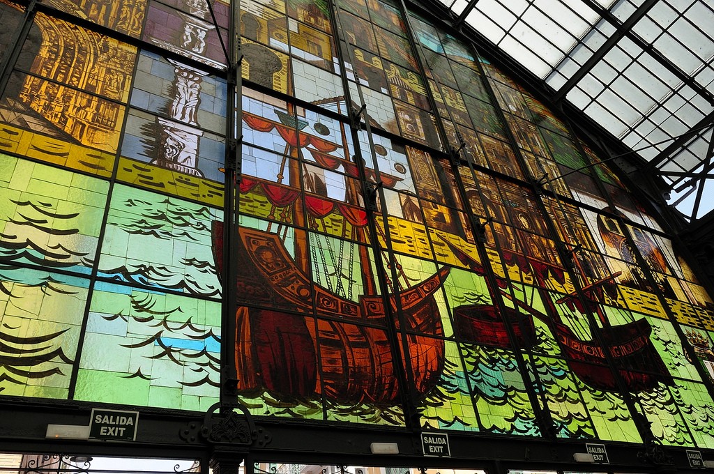 Stained Glass Window At Mercado De Atarazanas Malaga