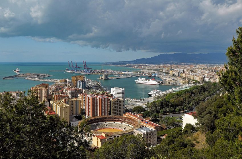 View of Malaga from Castillo Gibralfaro. Spain