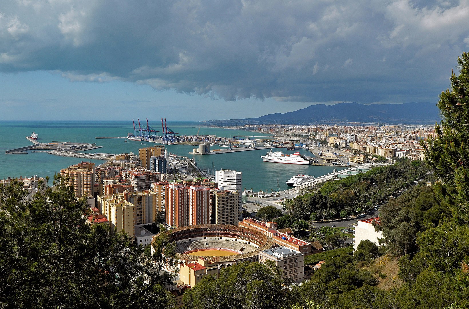 View Of Malaga From Castillo Gibralfaro. Spain