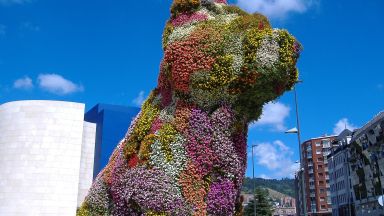 Puppy Cat Sculpture Bilbao Art District