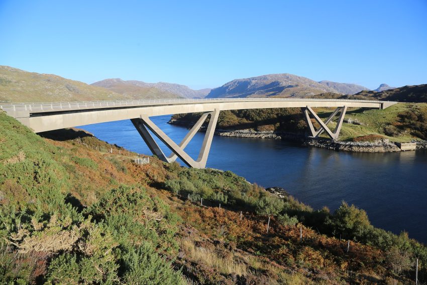 Kylesku Bridge on a sunny day
