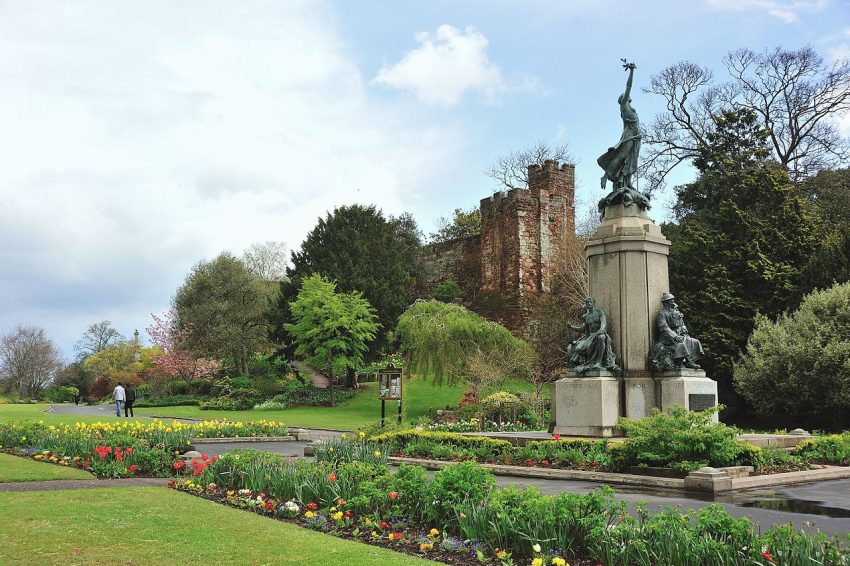 Exeter City War Memorial Northernhay Gardens in springtime