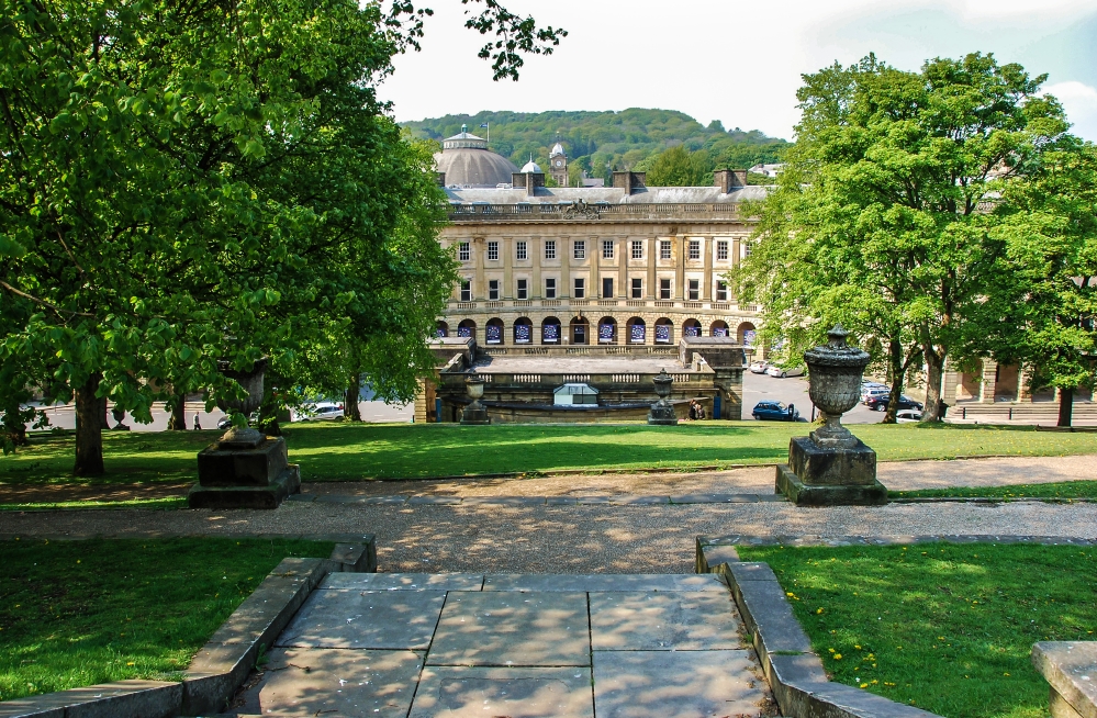 Buxton The Crescent Seen Through Gardens