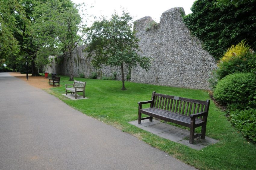 Weirs Walk and city wall Winchester