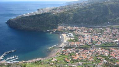 Machico And The Nearby Airport On Madeira