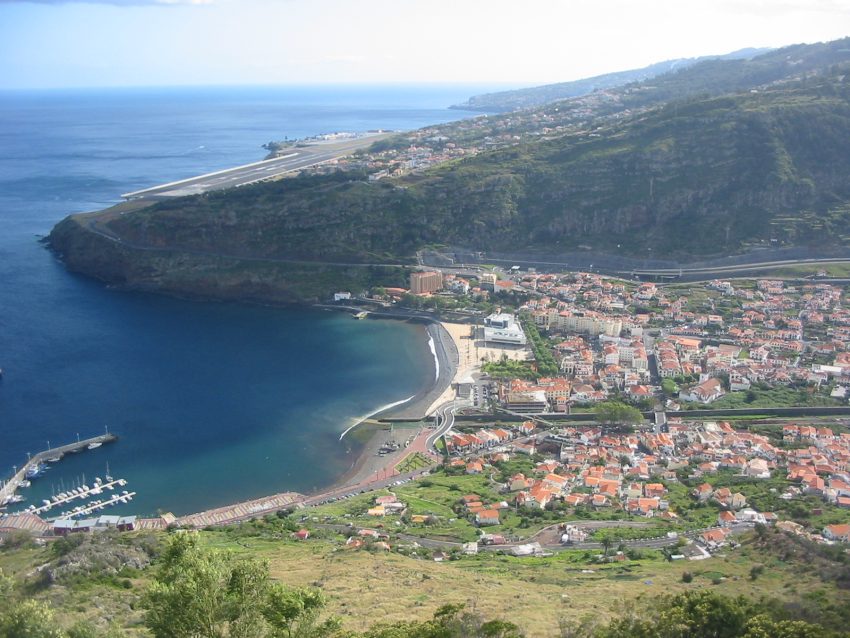 Machico and the nearby airport on Madeira
