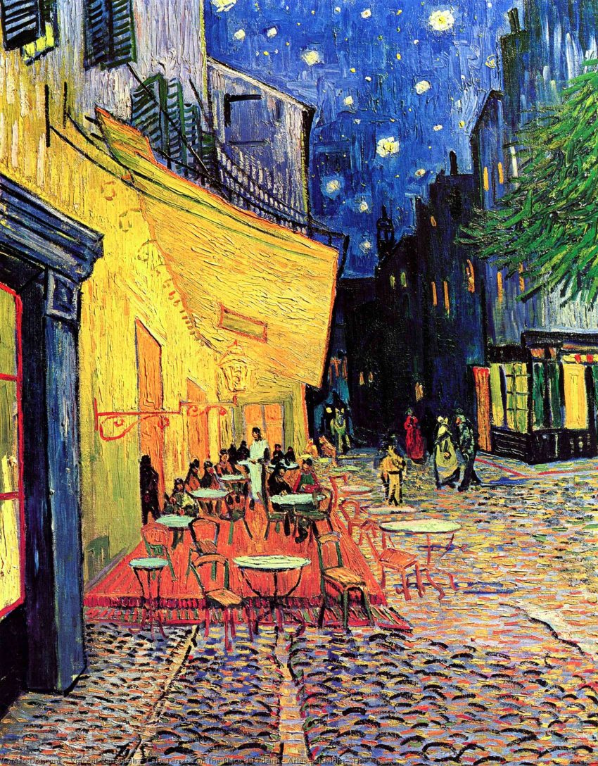 Vincent van gogh cafe terrace on the place du forum arles at night