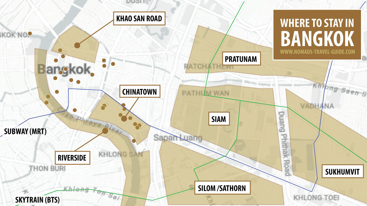 Map Of Where To Stay In Bangkok