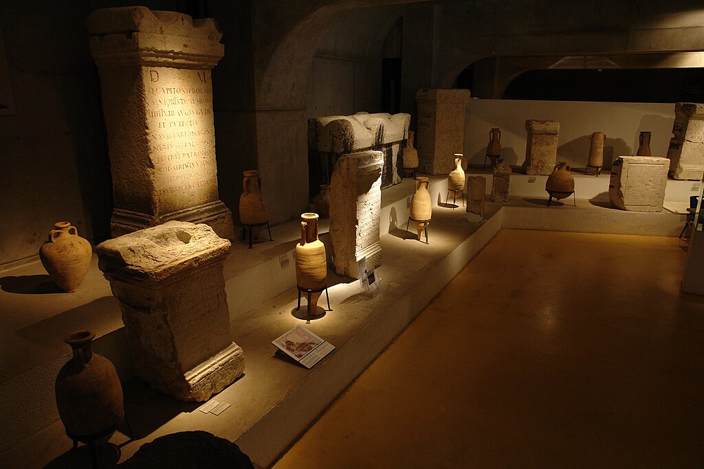 Lyon Gallo Roman Museum Various Steles And Amphoras