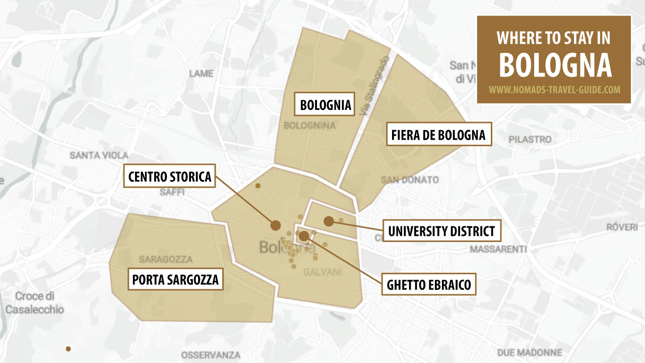 Map Of Where To Stay In Bologna