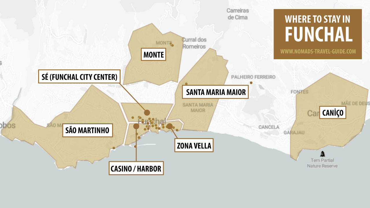 Where To Stay In Funchal Madeira Map