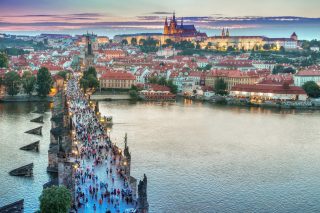 View over Charles Bridge and Prague Castle
