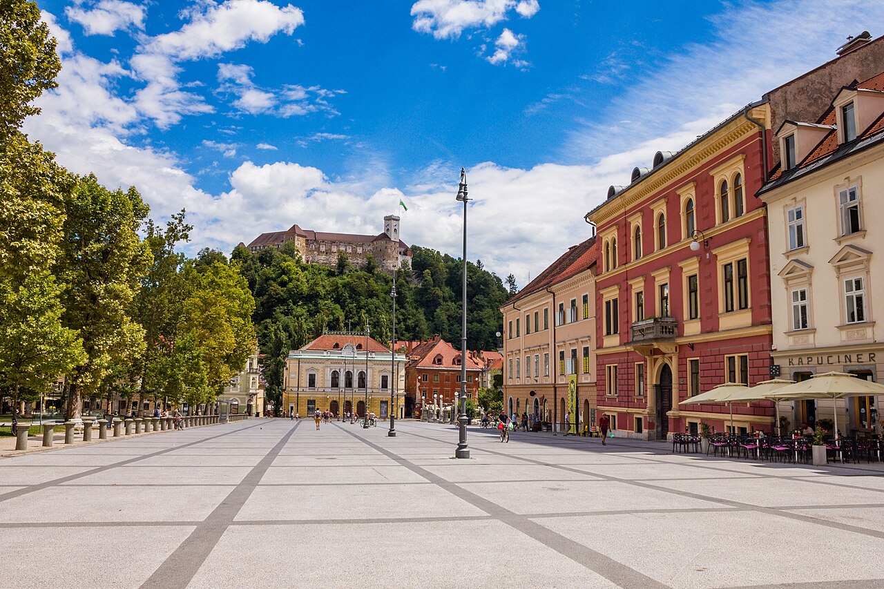 Ljubljana Castle From The Congress Square