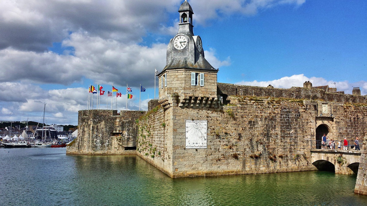View Of Harbour Of Concarneau, Brittany, France