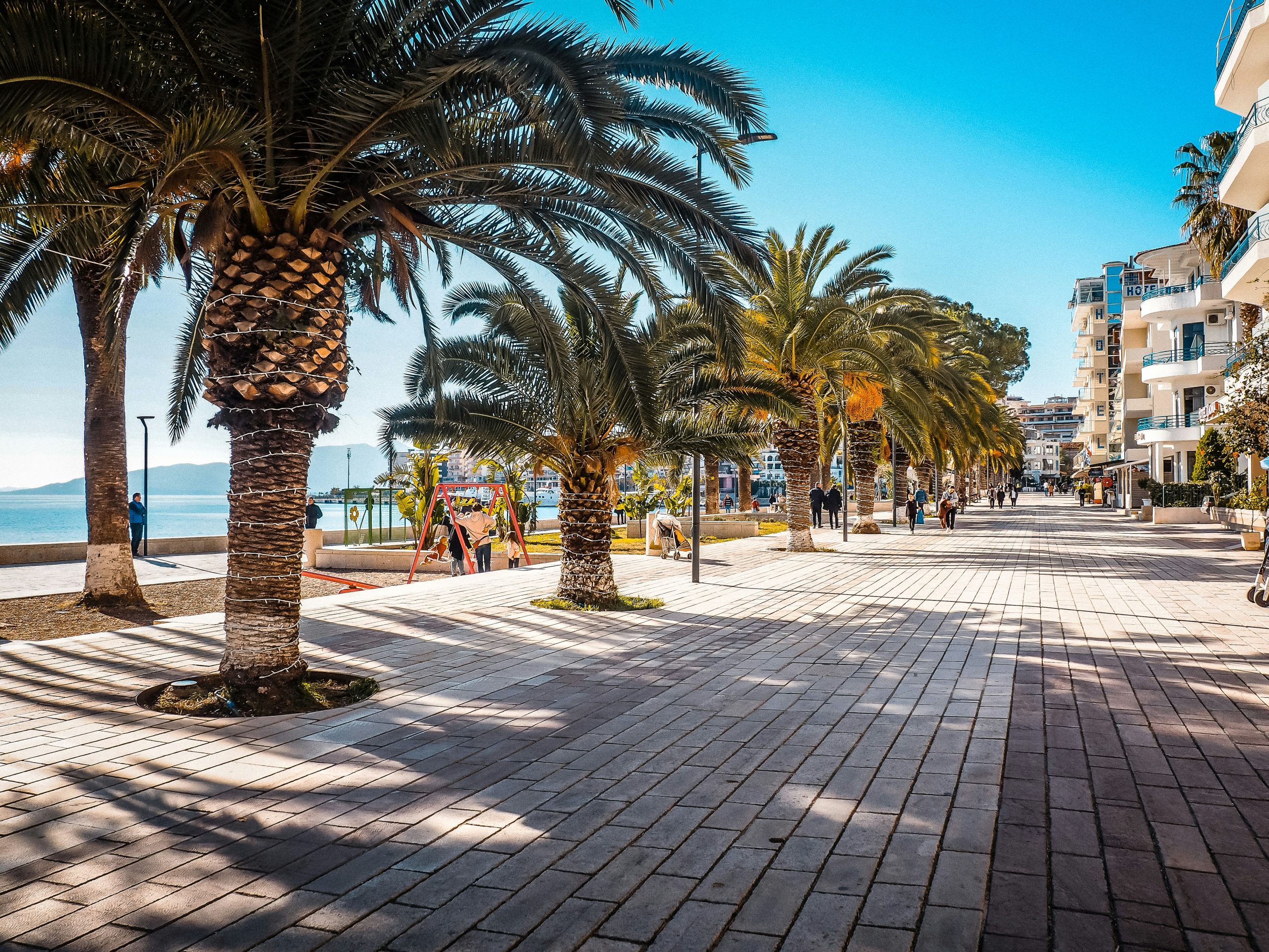 View Of Saranda Beach From Promenade