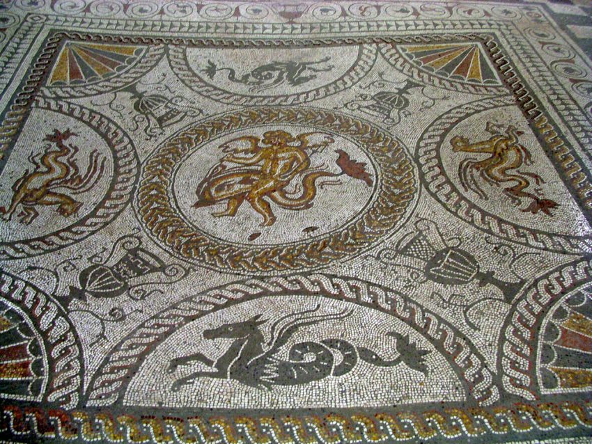 Dolphin mosaic Fishbourne Roman Palace