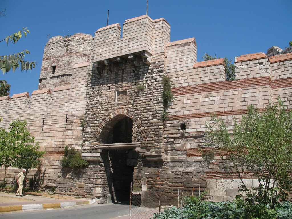Theodosian Walls In Constantinople Gate Of Springs