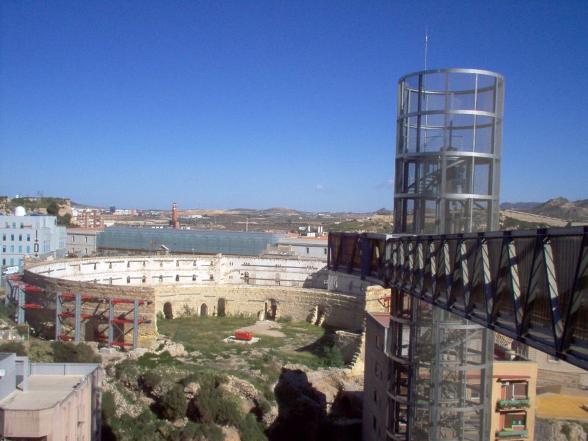 Cartagena’s Panoramic Elevator overlooking Plaza de toros Cartagena