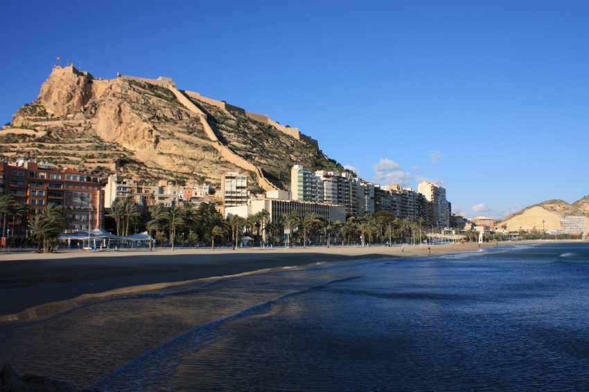 Playa del Postiguet, with Castle in Background