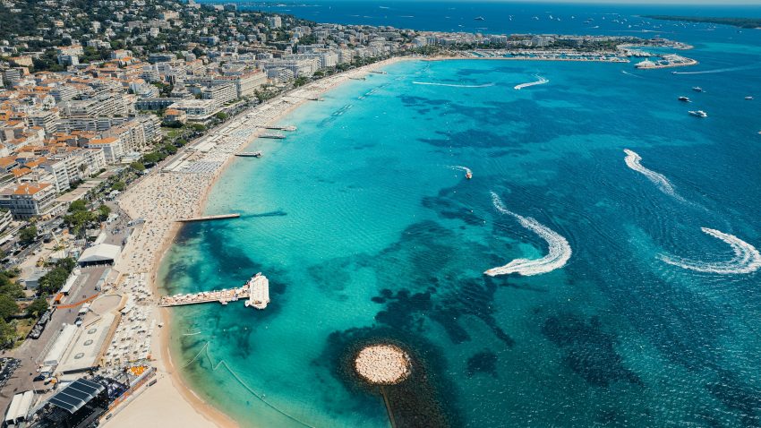 Aerial view of Cannes Beach
