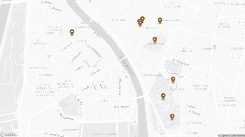 Map of the 12 Hours in Seville: Top Sights and Things to Do walking route with 9 stops in Seville.