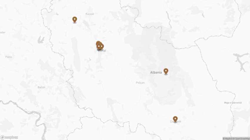 Map of the 13 Best Things to Do in Berat, Albania walking route with 13 stops in Berat.