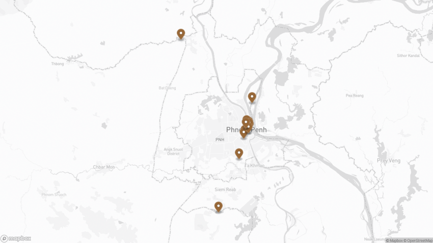 Map of the 13 Best Things to Do in Phnom Penh, Cambodia: Temples, Markets & Culture walking route with 13 stops in Phnom Penh.