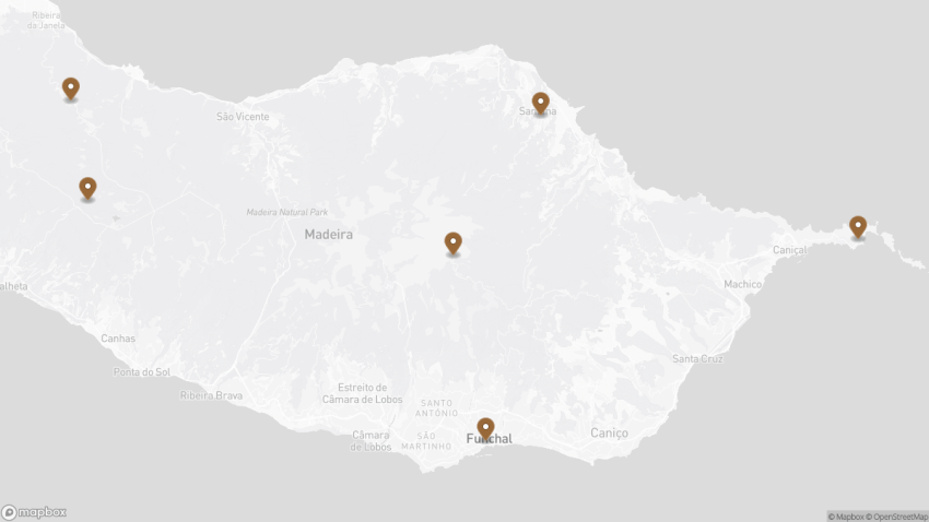 Map of the 7-Day Madeira Itinerary: How to See the Island in One Week walking route with 6 stops in Funchal (Madeira).