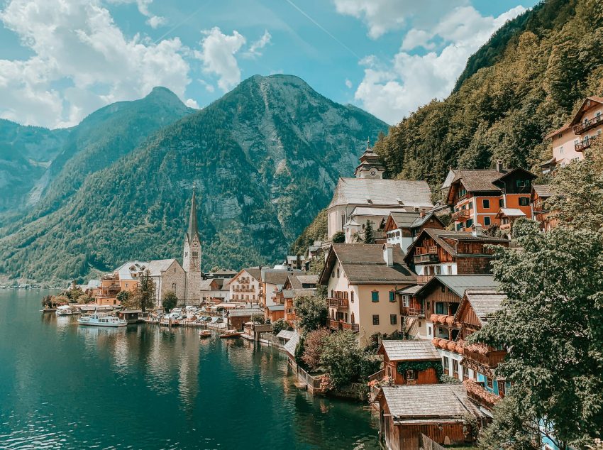 View of Hallstatt Austria ove lake.
