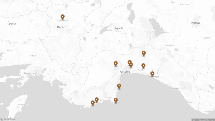 Map of the Best Day Trips from Antalya, Turkey walking route with 11 stops in Antalya.