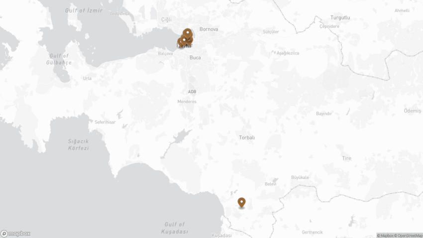Map of the Best Places to Visit in İzmir, Turkey walking route with 10 stops in Izmir.