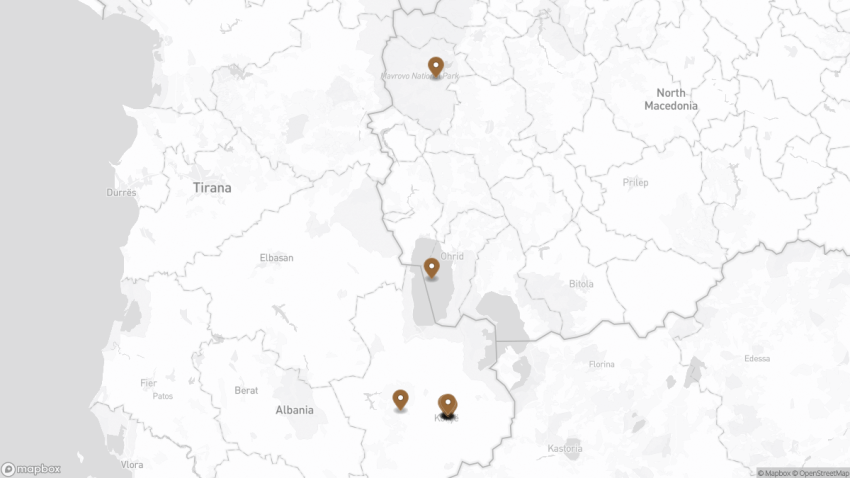 Map of the 12 Best Things to Do in Korça, Albania walking route with 12 stops in Korçë.