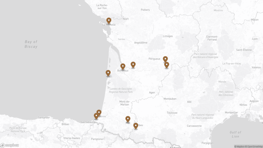 Map of the Best Things to Do in Nouvelle-Aquitaine: Top Attractions & Hidden Gems walking route with 10 stops in Nouvelle-Aquitaine.