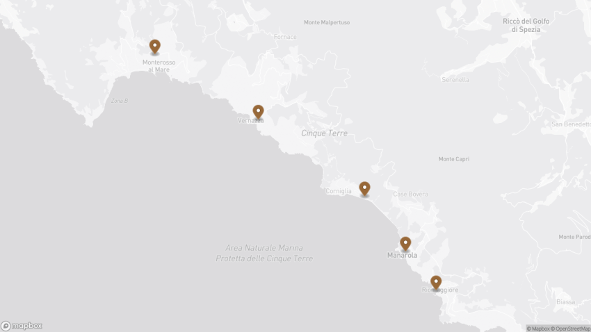 Map of the Cinque Terre in One Day: Complete Guide with Maps & Tips walking route with 5 stops in Pisa.