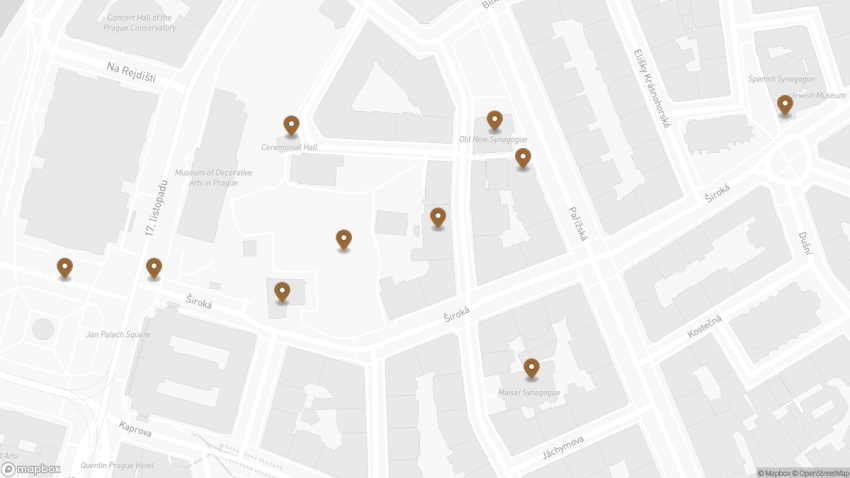 Map of the Discover Prague’s Jewish Quarter: A Self-Guided Walking Tour walking route with 10 stops in Prague.