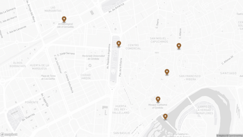 Map of the Discovering Roman Córdoba: Ruins, Monuments & Ancient Heritage walking route with 6 stops in Córdoba.