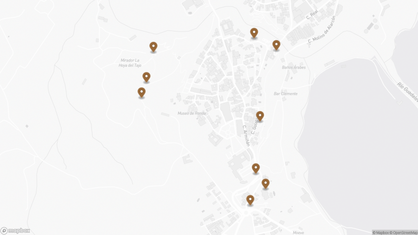 Map of the Exploring Ronda’s Moorish Defences: Walls, Gates & Towers walking route with 9 stops in Ronda.