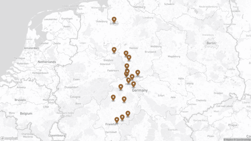 Map of the Exploring Germany’s Fairy Tale Route: Complete Guide & Itinerary walking route with 17 stops in Hanau.