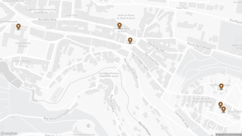 Map of the Self-Guided Walking Tour of Bragança, Portugal walking route with 6 stops in Bragança.