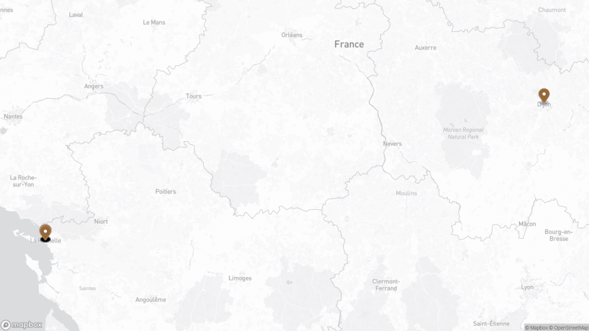 Map of the Self-Guided Walking Tour of La Rochelle, France walking route with 18 stops in La Rochelle.