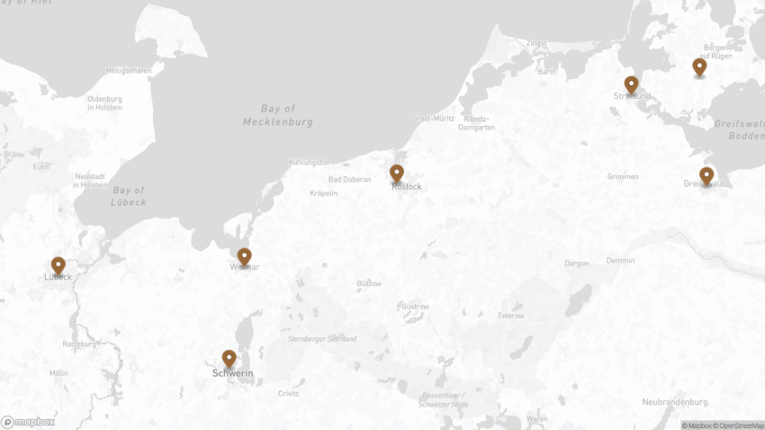 Map of the Mecklenburg-Western Pomerania Road Trip walking route with 7 stops in Mecklenburg-Western Pomerania.