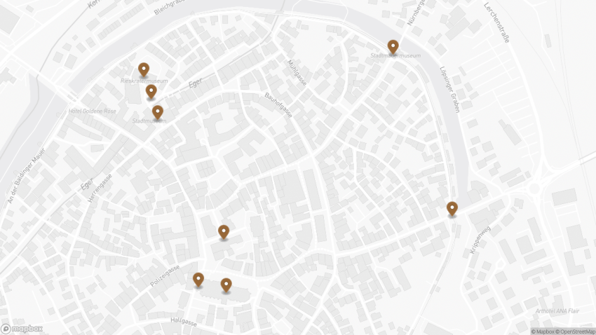 Map of the Self-Guided Walking Tour of Nördlingen, Germany walking route with 8 stops in Nördlingen.