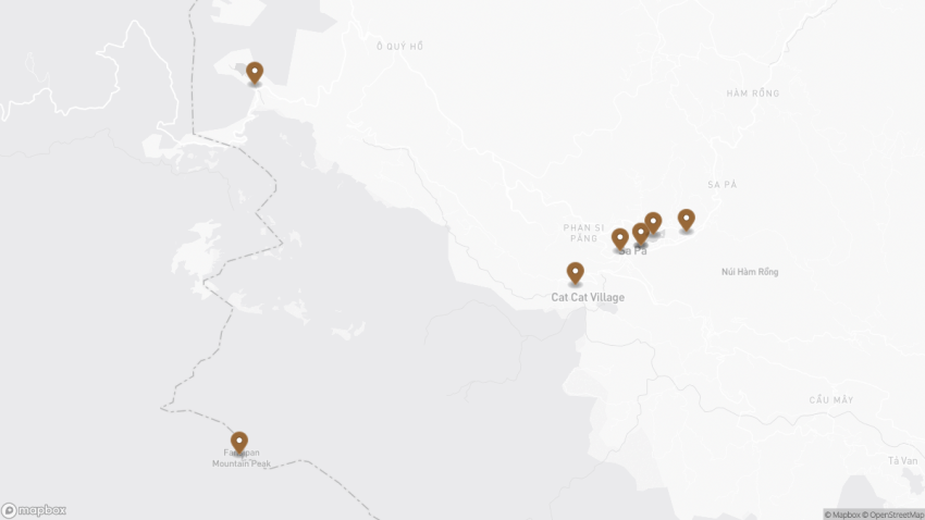 Map of the 8 Best Things to Do in Sapa, Vietnam walking route with 8 stops in Sapa.