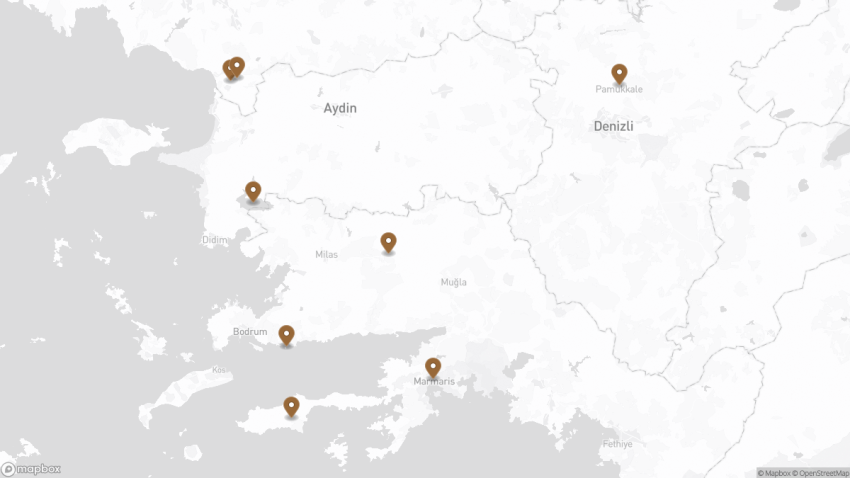 Map of the The Best Day Trips from Bodrum walking route with 8 stops in Bodrum.