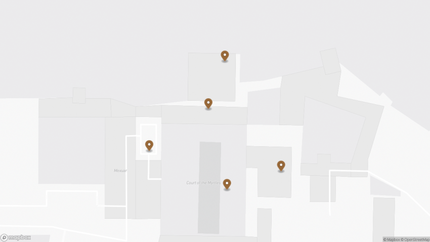 Map of the The Nasrid Palaces | The Comres Palace walking route with 5 stops in Granada.